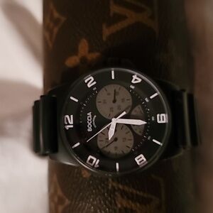 Mens Boccia id. Titanium Chronograph Watch 3‎ Working Subdials Black & Grey